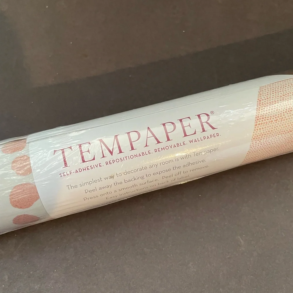 TEMPAPER Moire Coral Dots Self Stick Wallpaper